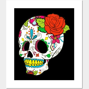 skull decorated by hand for the day of the dead Posters and Art